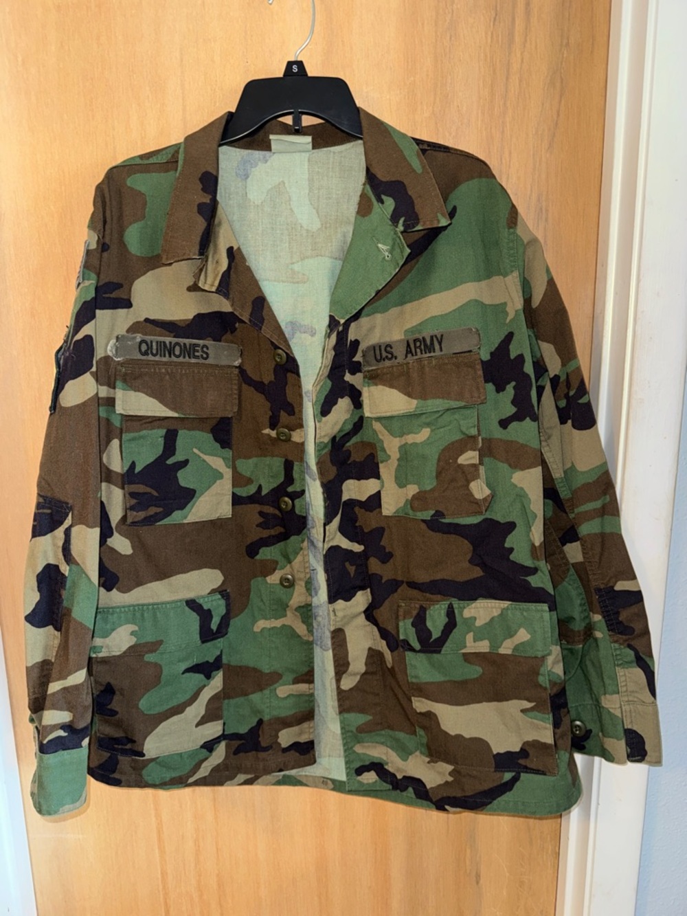 Vintage US Military Battle Dress Uniform Field Jacket M81 Woodland Camo Large - Picture 1 of 6